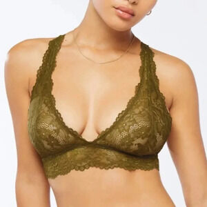 NWT Savage X Fenty Racerback Lace Bralette, Color Military Green Size XS